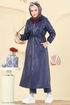 Overcoat 8148AB368-MS Navy Blue - Thumbnail