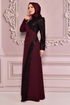 Pailletten Abendkleid Bordeaux ASM2524 - Thumbnail