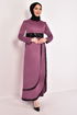 Pailletten Kleid Dunkel Rose Kurusu ASM2545 - Thumbnail