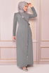 Pailletten Kleid Grau ASM2567 - Thumbnail