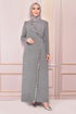 Pailletten Kleid Grau ASM2567 - Thumbnail