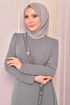Pailletten Kleid Grau ASM2567 - Thumbnail
