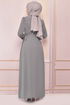 Pailletten Kleid Grau ASM2567 - Thumbnail