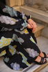 Patterned Dress Black EFL12204 - Thumbnail