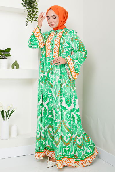 MDP - Patterned Dress MDP7114 Green