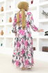 Patterned Dress MSL6092 Pink - Thumbnail