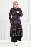 MRV B.G.S. - Patterned Triple Hijab Combine 4012BGS895-M Rose Dry&Black