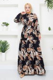MRV B.G.S. - Patterned Viscose Dress 2351BGS895-M Black