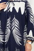 Patterned Viscose Dress 2353BGS895-M Laci&Ecru - Thumbnail