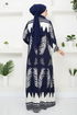 Patterned Viscose Dress 2353BGS895-M Laci&Ecru - Thumbnail