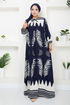 Patterned Viscose Dress 2353BGS895-M Laci&Ecru - Thumbnail