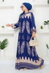 Patterned Viscose Dress 2353BGS895-M Saks - Thumbnail