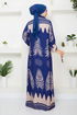 Patterned Viscose Dress 2353BGS895-M Saks - Thumbnail