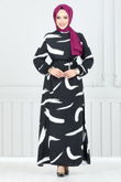 MRV O.Z.R. - Patterned Viscose Dress 800OZR1047-M Black