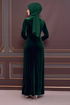 Pearl Detail Dress Emerald ASM2407 - Thumbnail