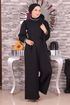 Pearl Detailed Jumpsuit Dress Black MIH19152 - Thumbnail