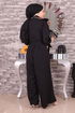 Pearl Detailed Jumpsuit Dress Black MIH19152 - Thumbnail
