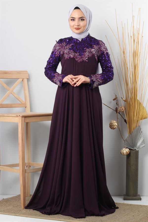 Purple hot sale dress hijab