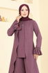 Pelerin Görünümlü Sofia Takım 2702SL890-M Mürdüm - Thumbnail