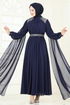 Pelerinli Şifon Abiye 7101AB368-MS Laci - Thumbnail