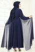 Pelerinli Şifon Abiye 7101AB368-MS Laci - Thumbnail