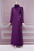 Perle Details Abendkleid Purpur ASM2530 - Thumbnail