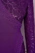 Perle Details Abendkleid Purpur ASM2530 - Thumbnail