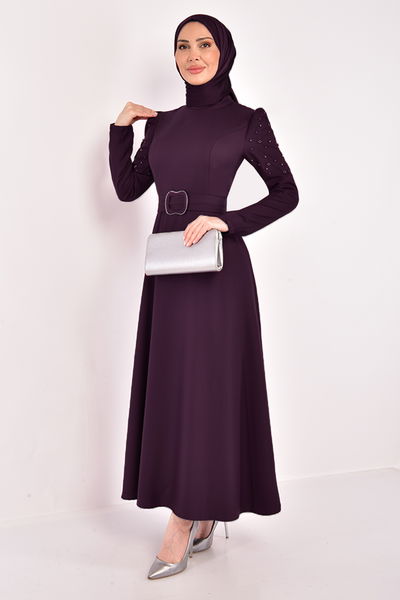 ASM - Perle Details Kleid Purpur ASM2614