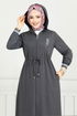 Pierre Détail Hijab Ferace 1977FON1064-M Anthracite - Thumbnail