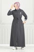 Pierre Détail Hijab Ferace 1977FON1064-M Anthracite - Thumbnail