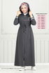 Pierre Détail Hijab Ferace 1977FON1064-M Anthracite - Thumbnail