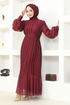 Piliseli Chiffon Abendkleid END5505 Bordeaux - Thumbnail