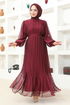 Piliseli Chiffon Abendkleid END5505 Bordeaux - Thumbnail