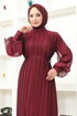 Piliseli Chiffon Abendkleid END5505 Bordeaux - Thumbnail