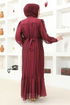 Piliseli Chiffon Abendkleid END5505 Bordeaux - Thumbnail