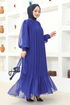 Piliseli Chiffon Abendkleid END5505 Indigo - Thumbnail