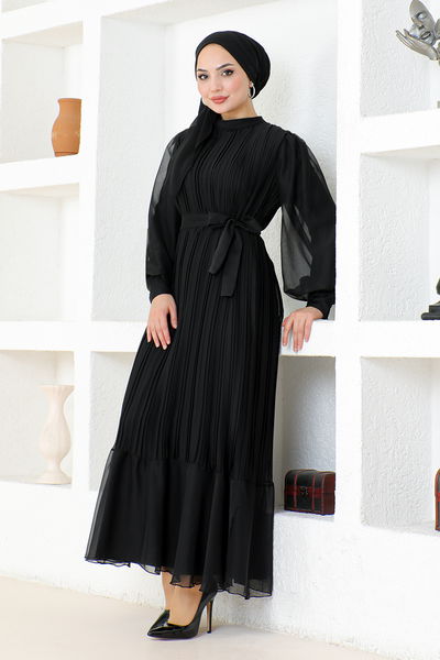 END - Piliseli Chiffon Abendkleid END5505 Schwarz