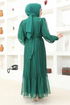 Piliseli Chiffon Evening dress END5505 Emerald - Thumbnail