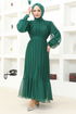 Piliseli Chiffon Evening dress END5505 Emerald - Thumbnail