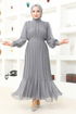 Piliseli Chiffon Evening dress END5505 Grey - Thumbnail