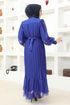 Piliseli Chiffon Evening dress END5505 Indigo - Thumbnail