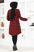 Plaid Tunic MSL1132 Burgundy - Thumbnail