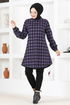 Plaid Tunic MSL1132 Purple - Thumbnail