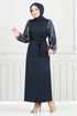 Poignées Argenté Hijab Robe de soirée 5601END900-L Laci - Thumbnail