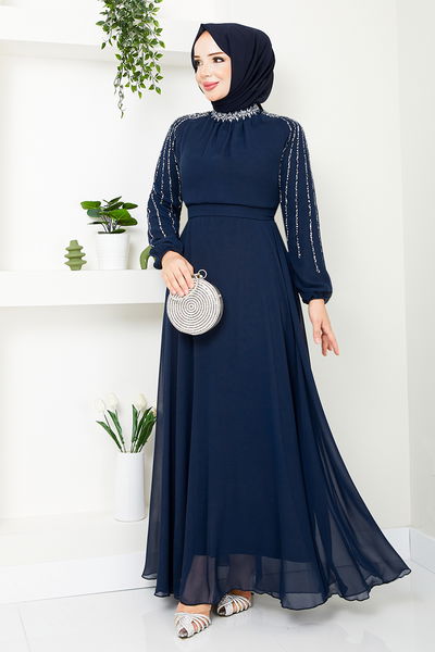 MRV L.P.N. - Poignées Brodé Robe de soirée Numéro de pièce 6089LPN909-M Laci