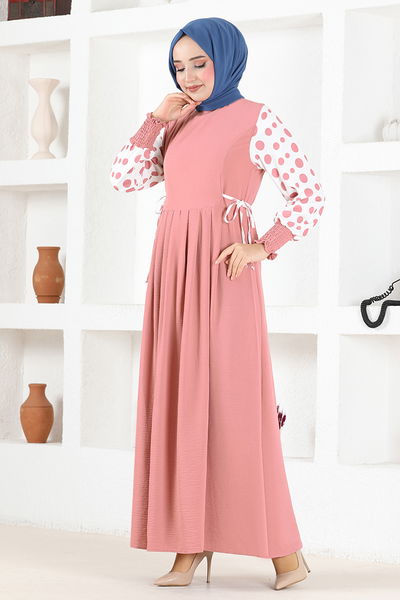 ASN - Polka Dots Dress ASN7054 Pink