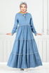 Pompon Détaillé Jeans Robe 25018MTS1095-L Jeans - Thumbnail