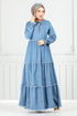 Pompon Détaillé Jeans Robe 25018MTS1095-L Jeans - Thumbnail