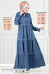 Pompon Détaillé Jeans Robe 25018MTS1095-L Ouvert Jeans - Thumbnail