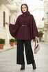 Poncho 21190MPR1163-MS Burgundy - Thumbnail